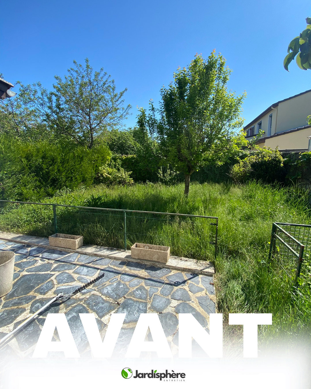 Jardin en friche avant remise en état à Troyes